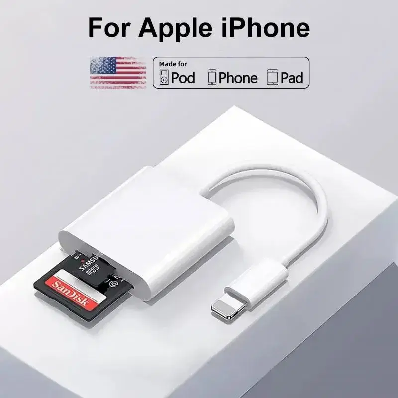 2 slot SD card reader / 8 pin iPhone type