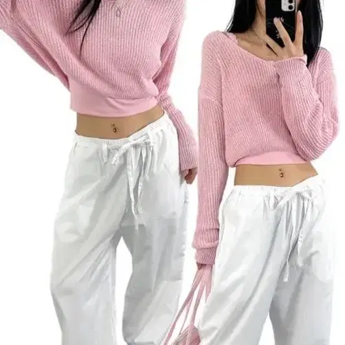 아쿠비클럽 babe crop knite 에이블리 교신