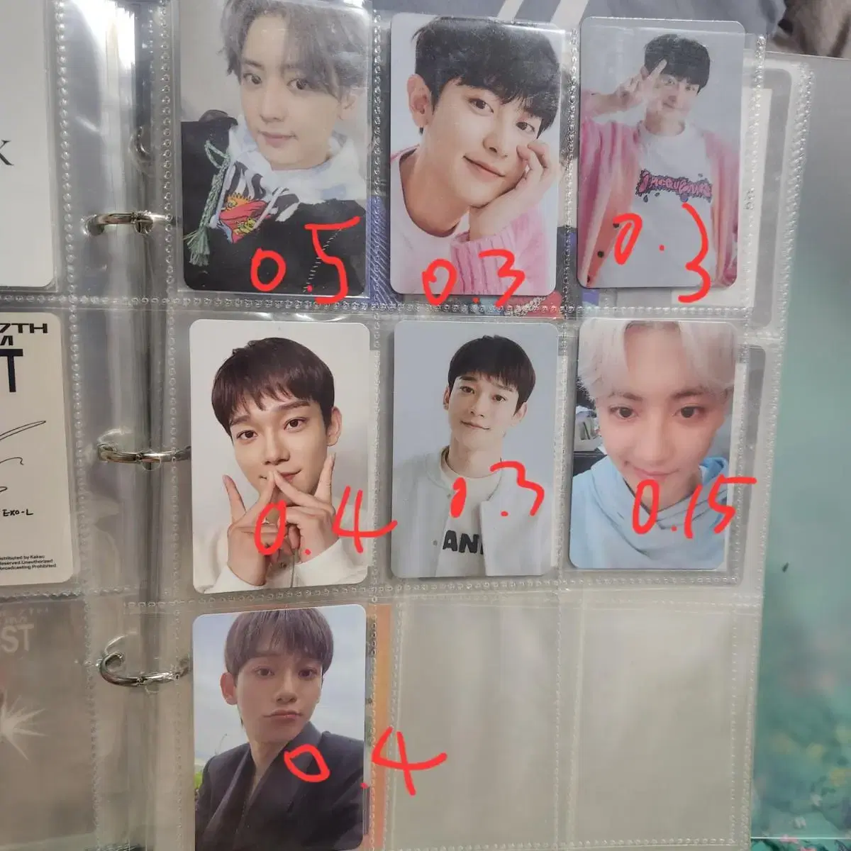 Exo chen Jongdae chanyeol Photocard