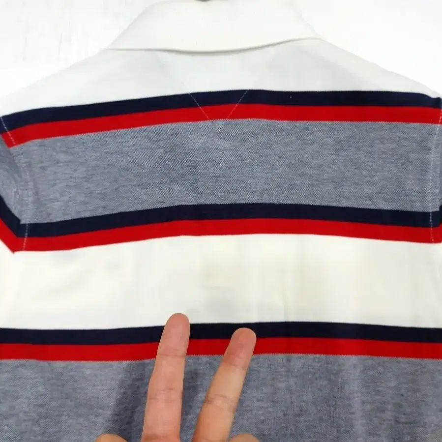 TOMMY HILFIGER 타미 힐피거 여성 4색단가라 반팔카라티