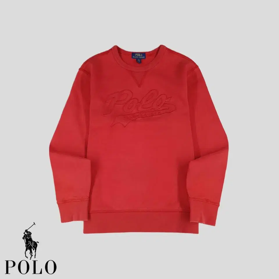 Polo Ralph Lauren Pigmented Red Tonal Logo Cotton Blend Sweatshirt SI