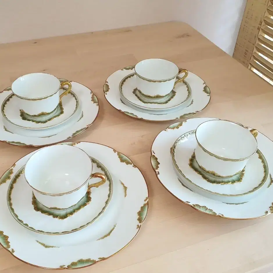 앤틱 Haviland Limoges 하빌랜드 리모지 티컵 소서 플레이트