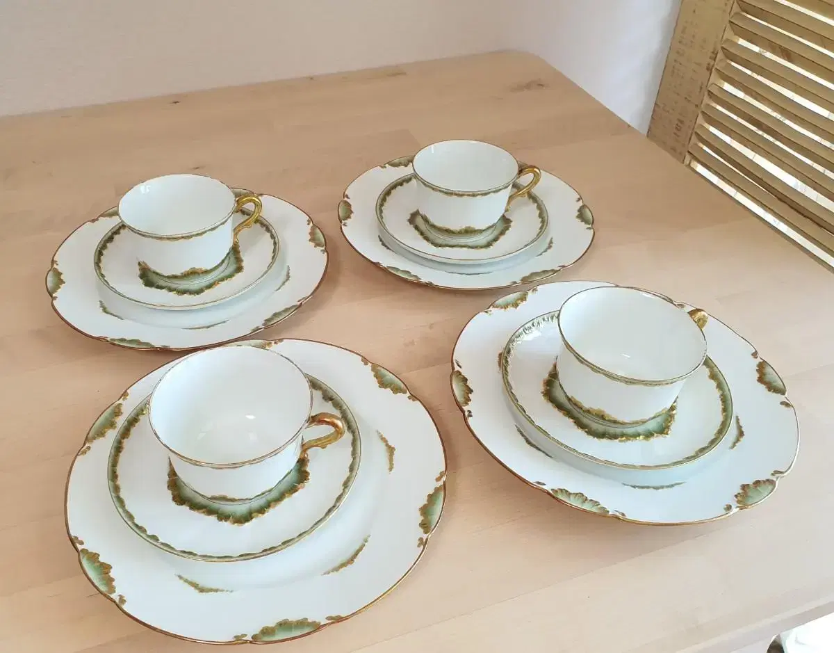 앤틱 Haviland Limoges 하빌랜드 리모지 티컵 소서 플레이트