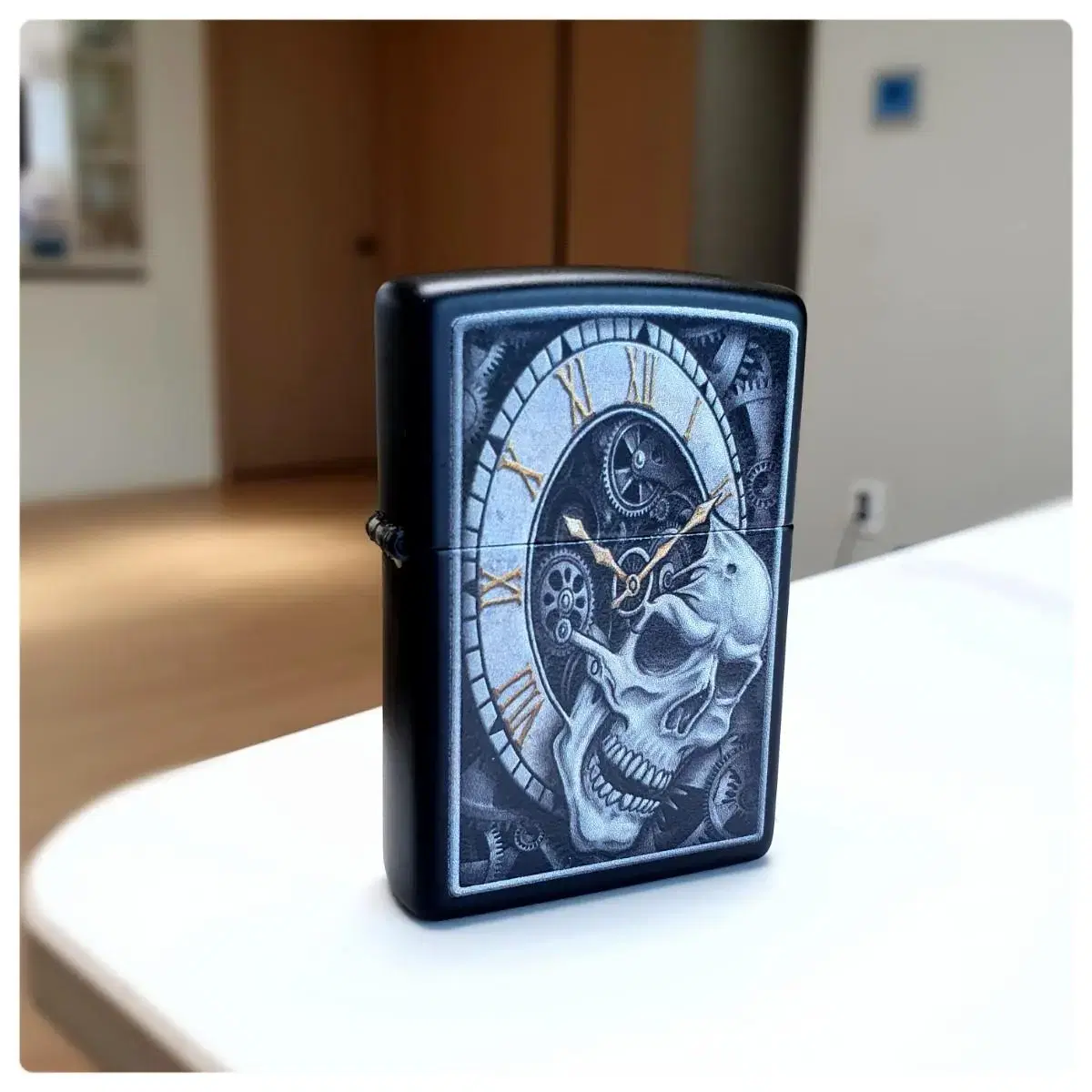 29854 SKULL CLOCK DESIGN 정품 미개봉 새 지포라이터