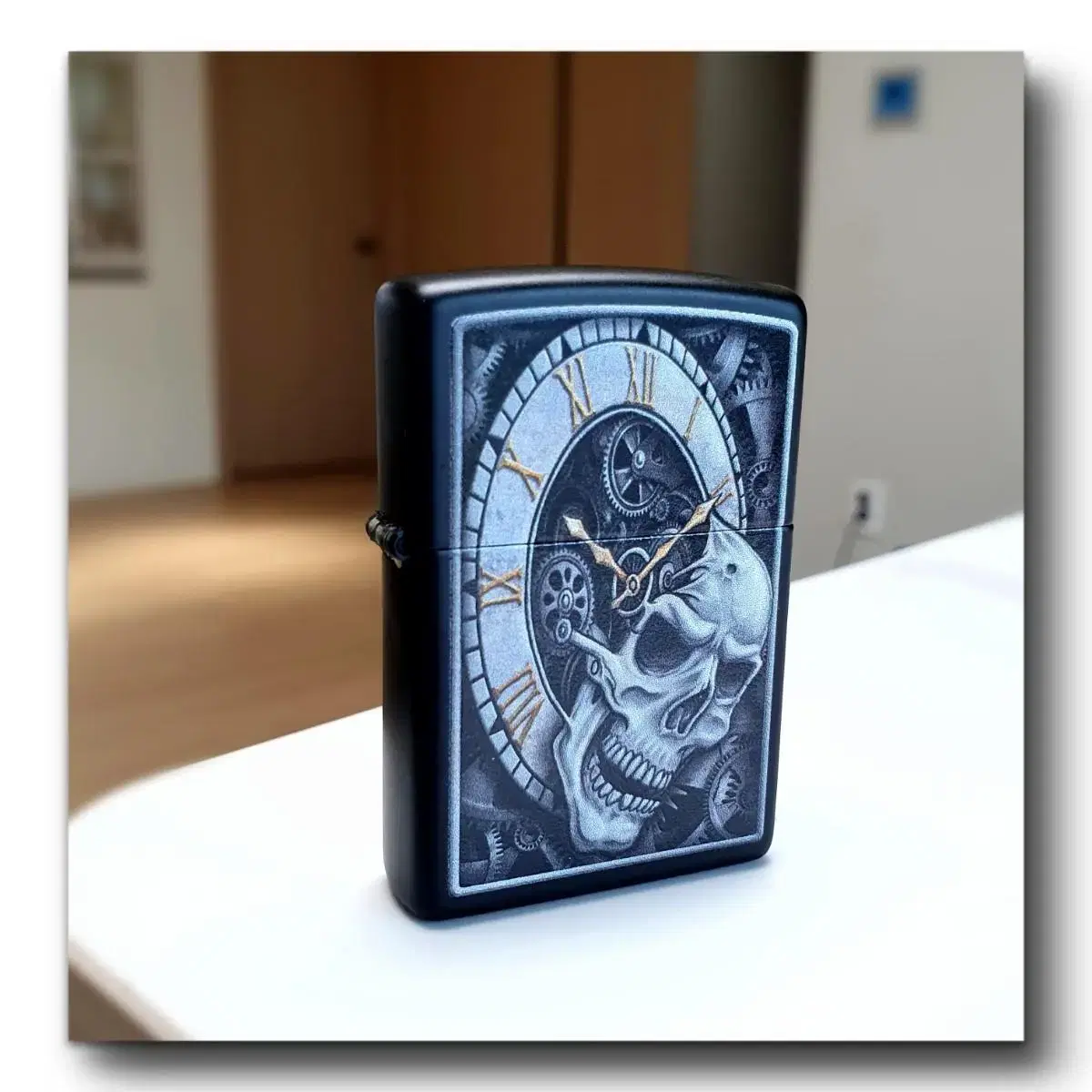 29854 SKULL CLOCK DESIGN 정품 미개봉 새 지포라이터