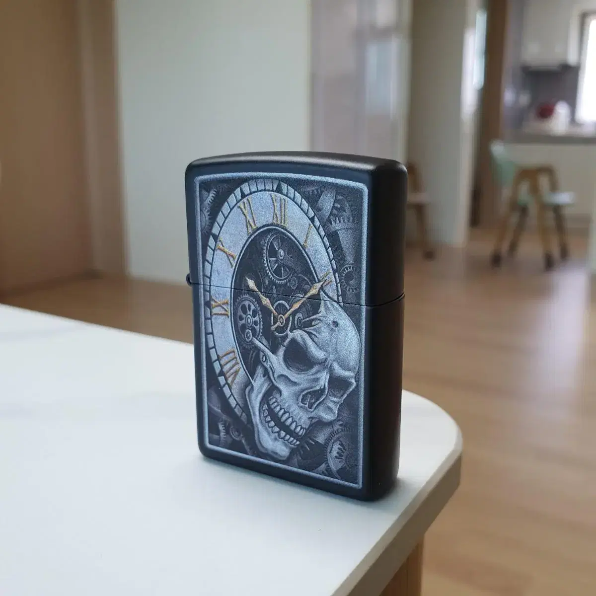 29854 SKULL CLOCK DESIGN 정품 미개봉 새 지포라이터