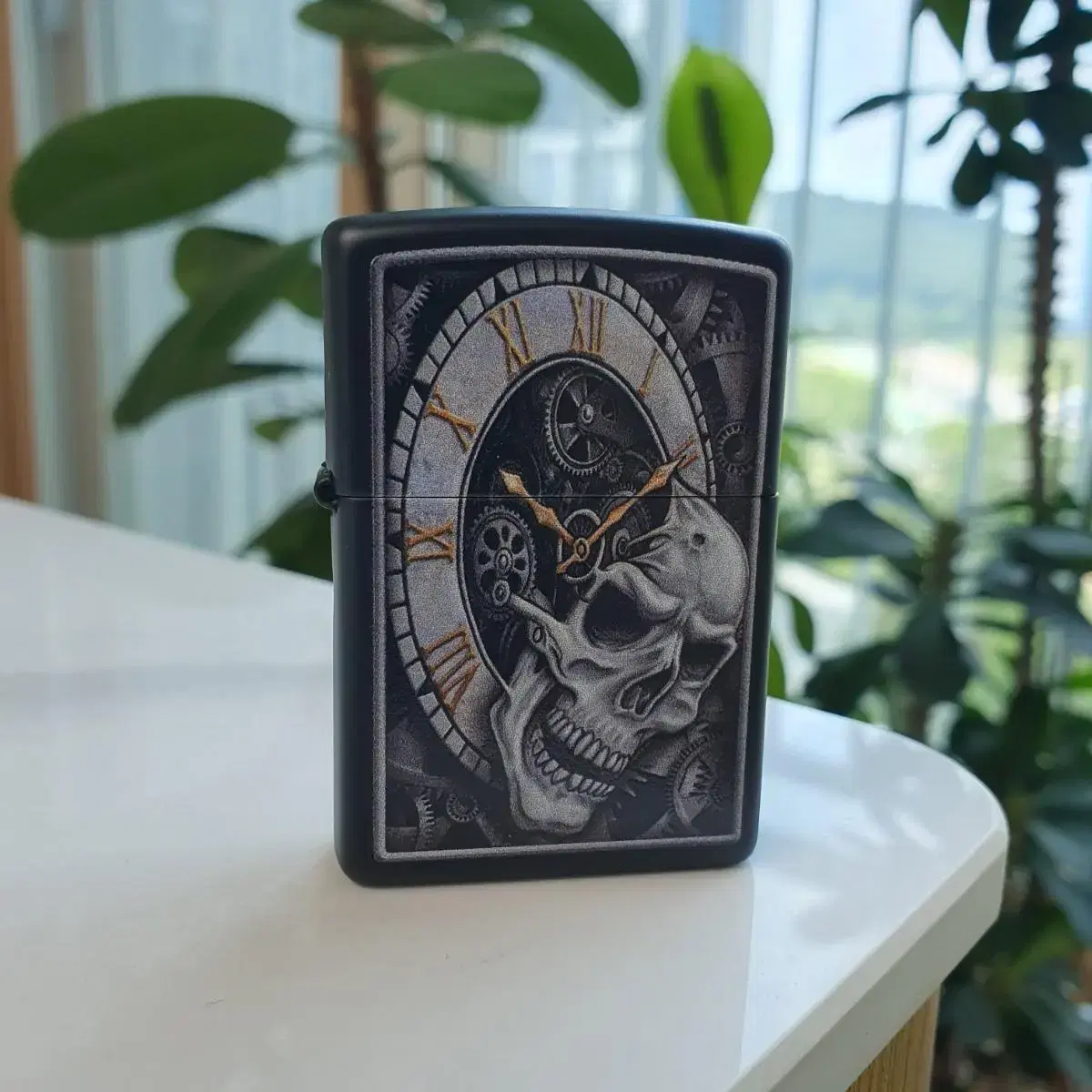 29854 SKULL CLOCK DESIGN 정품 미개봉 새 지포라이터