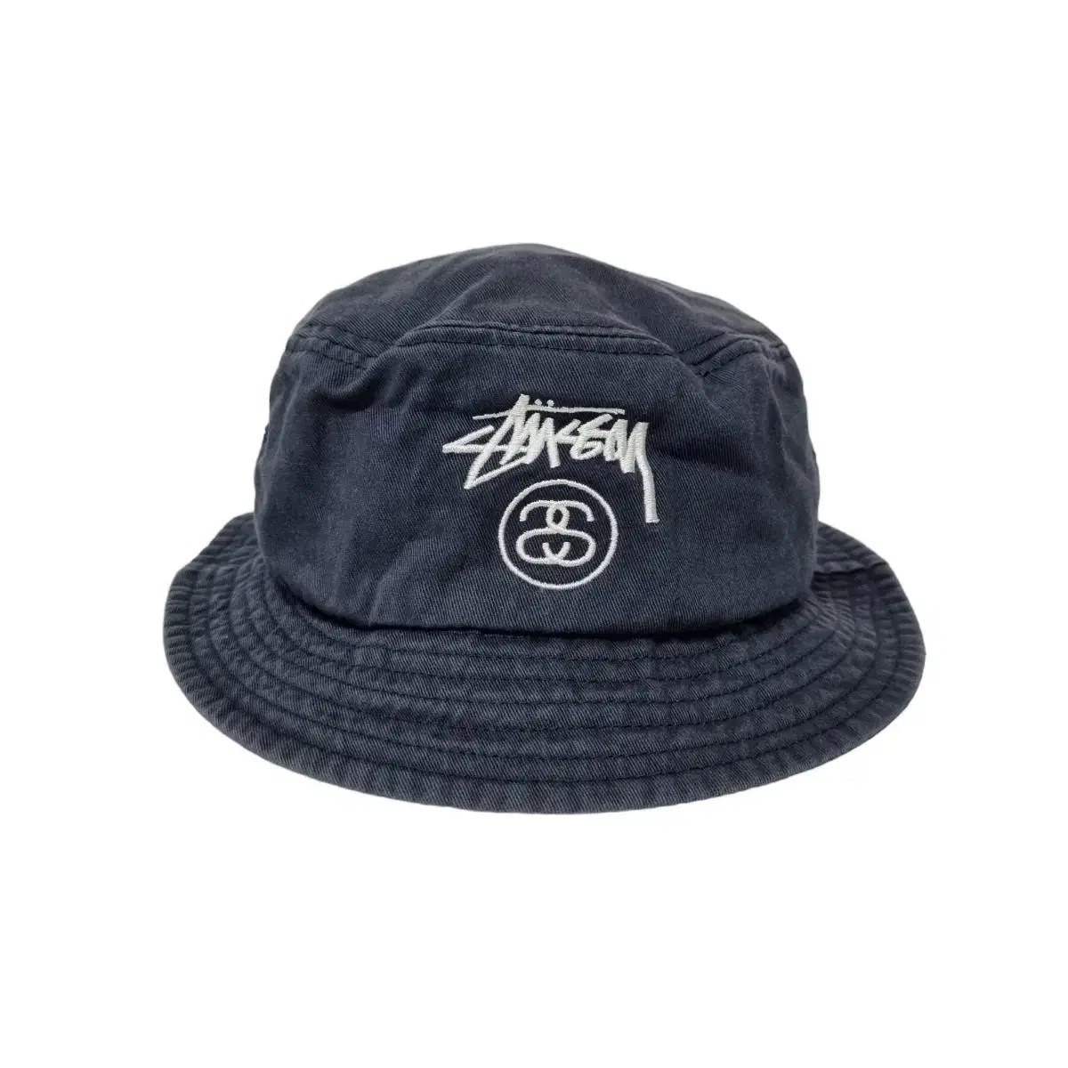 [stussy] 빈티지 스투시 더블 S 로고 버킷햇 네이비