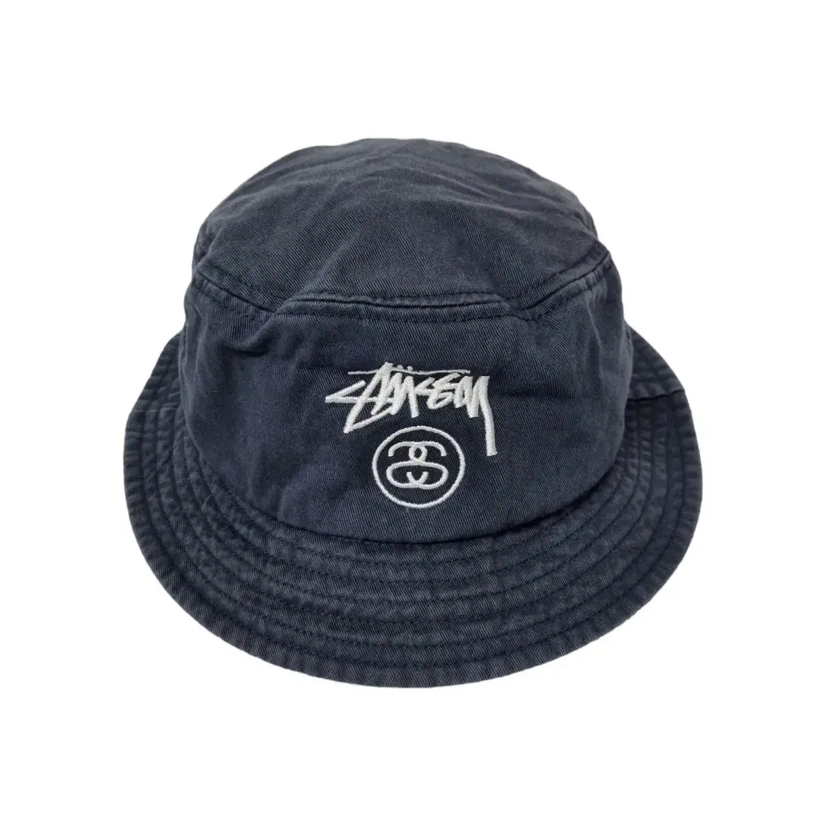 [stussy] 빈티지 스투시 더블 S 로고 버킷햇 네이비