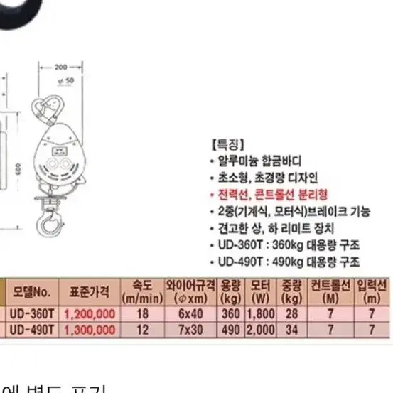 전동 미니윈치 490kg팔아요