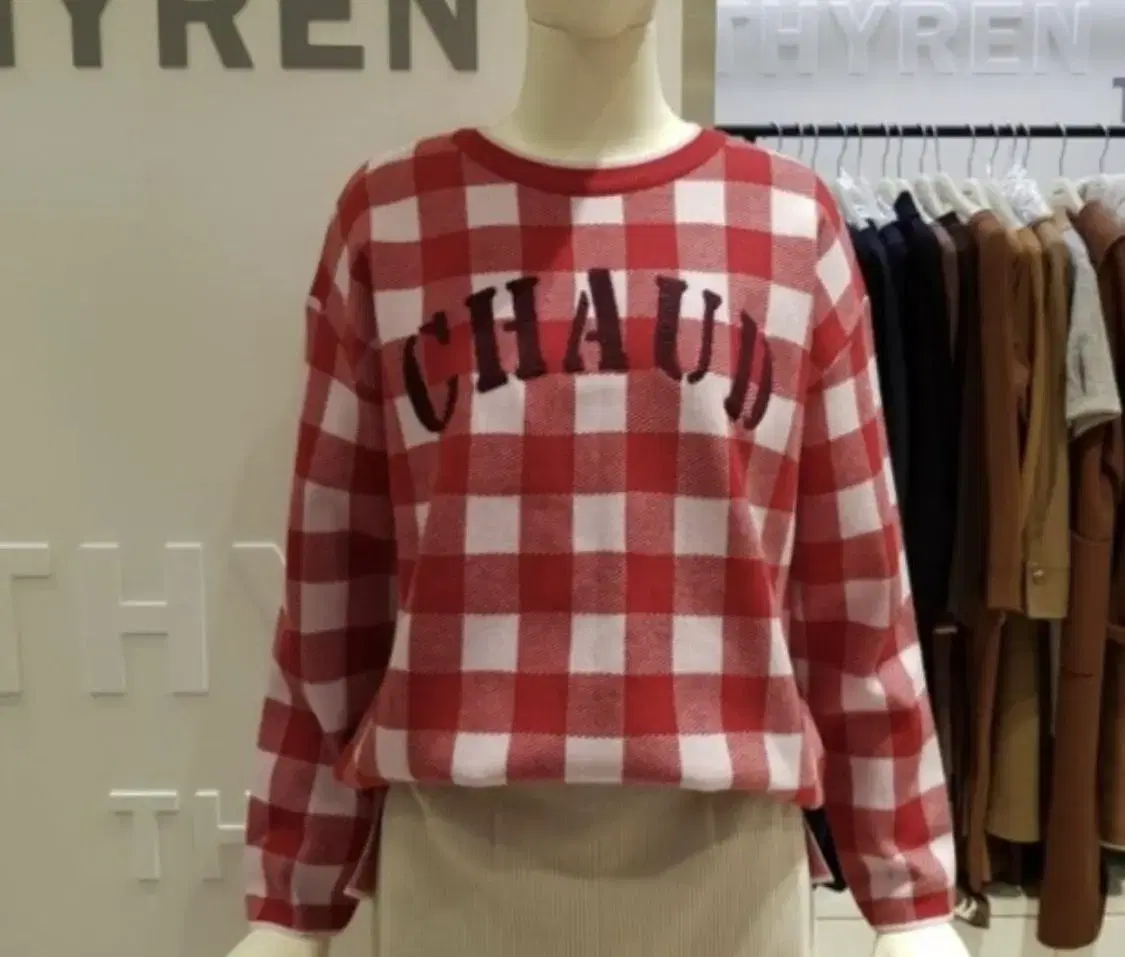 Tren Red Checked Knit