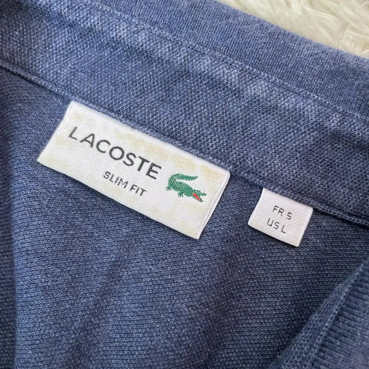 [택배비포함] LACOSTE 라코스테 기본로고 네이비 긴팔 카라티셔츠