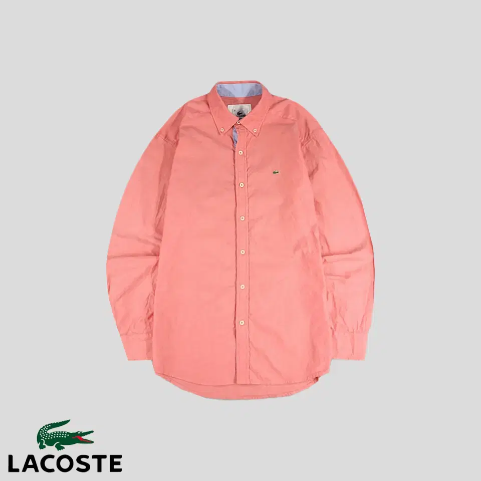 Lacoste Pink Mini Croc-Patched Cotton100 Button-down Southern Shirt S