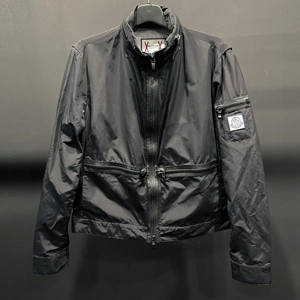 Moncler Gamma bloo black zip detail windbreaker