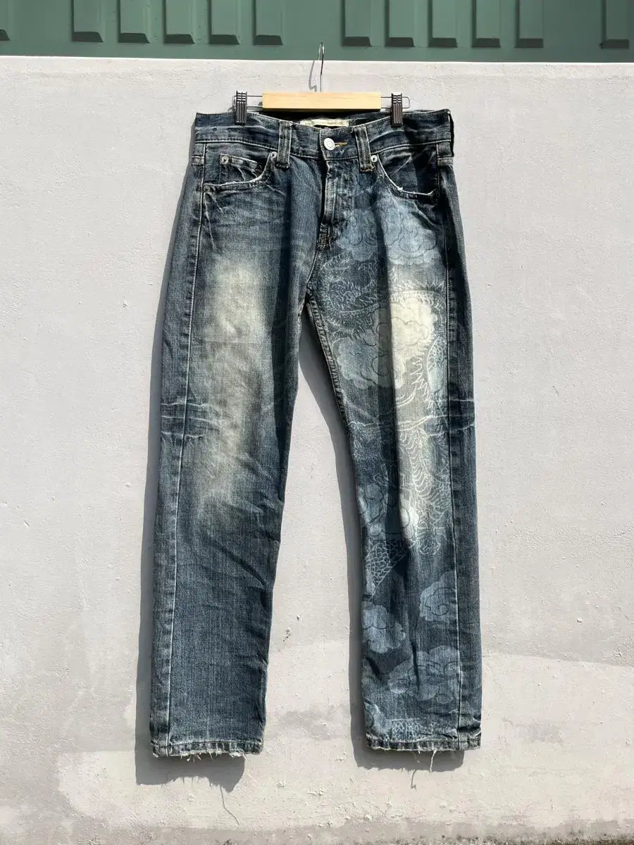 vintage dragon washing denim pants  허리-4