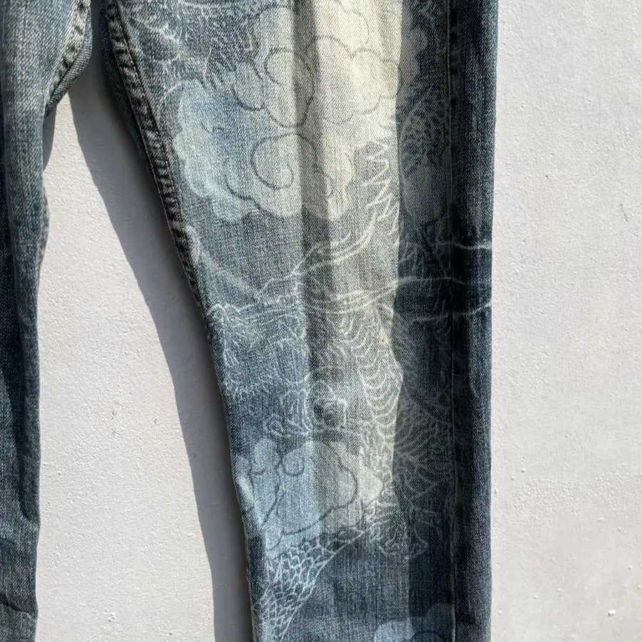 vintage dragon washing denim pants  허리-4