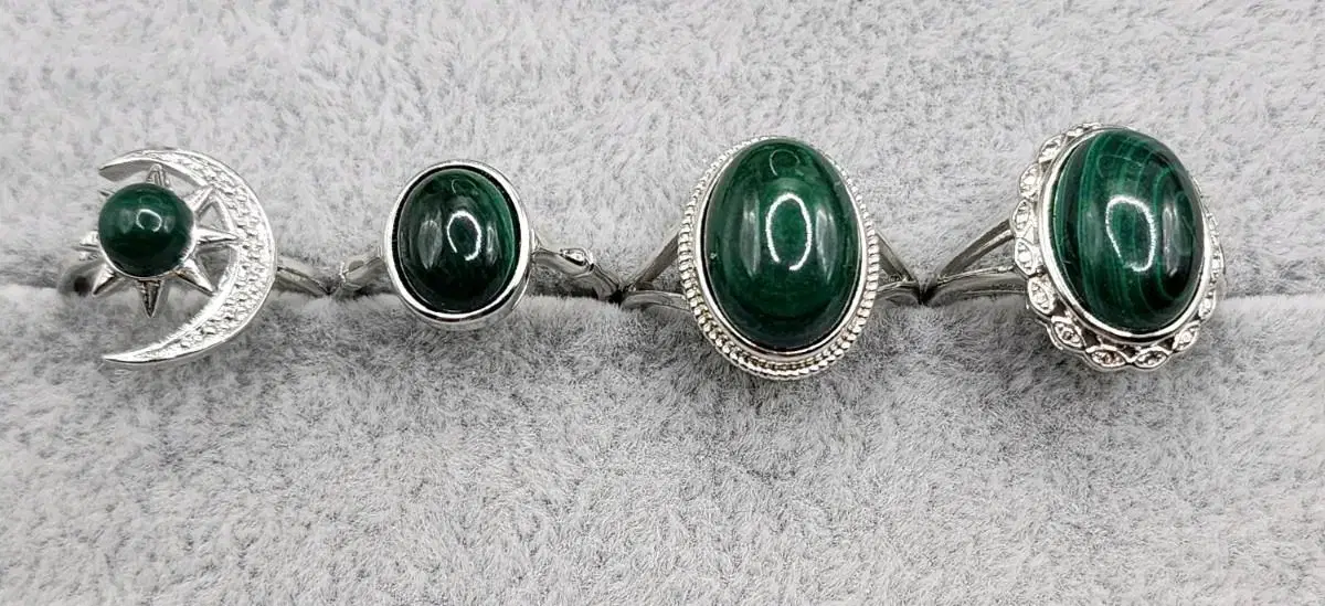 Special price New product Natural gemstone Malachite ring Adjustable size in front