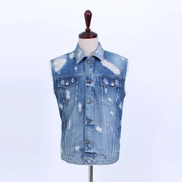 Vintage Distressed Denim Vest