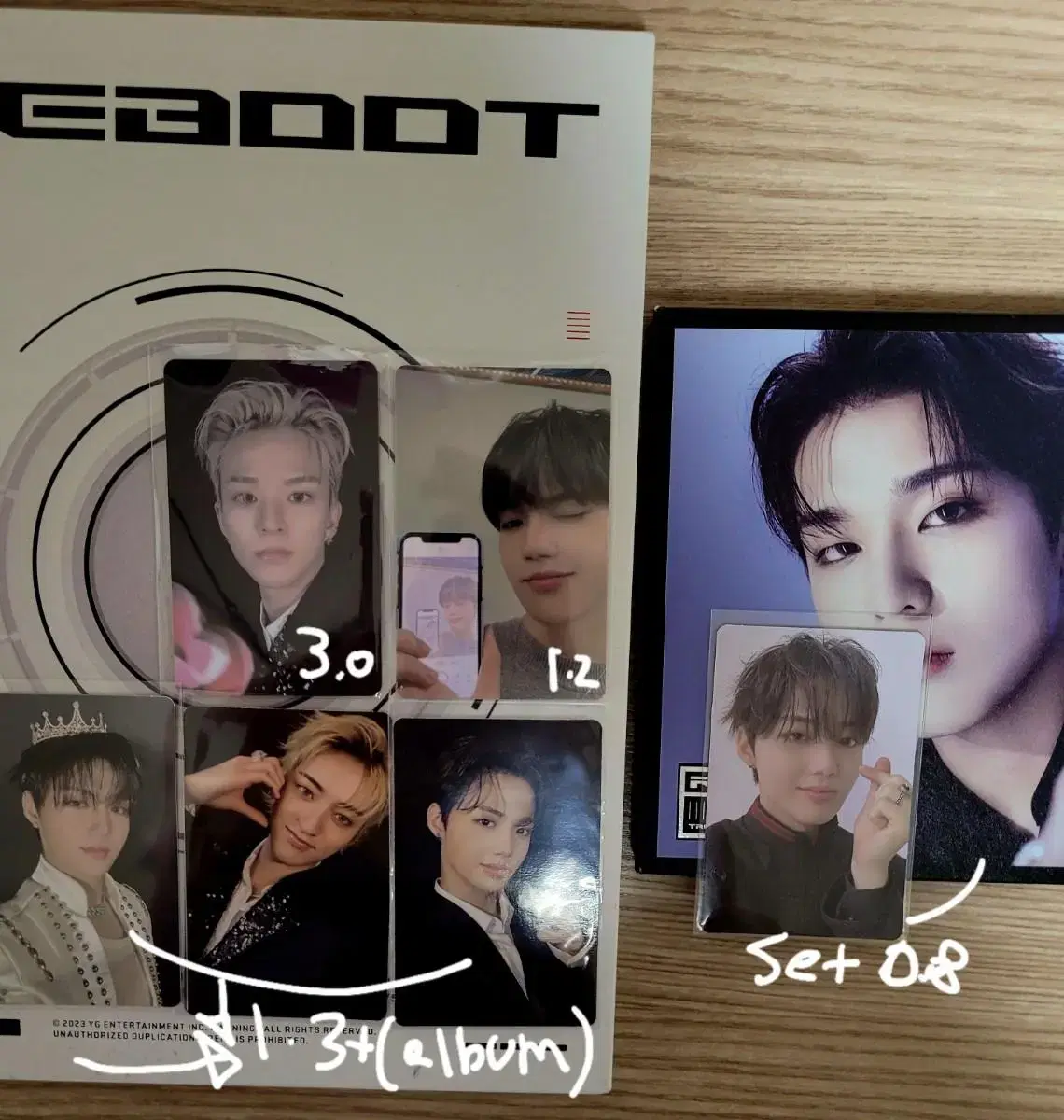 Treasure Reboot ld photobook digipack unreleased photocard yg the sameE photocard asahi doyoung