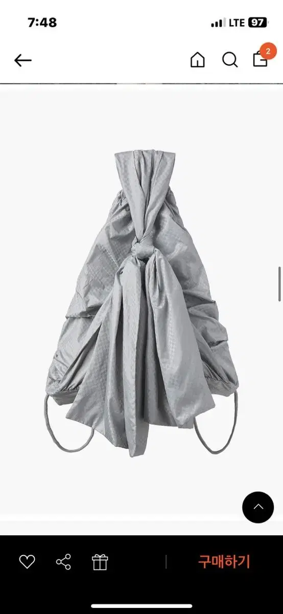 Openwaisey CHECK KNOTTED DRAWSTRING BAG GRAY