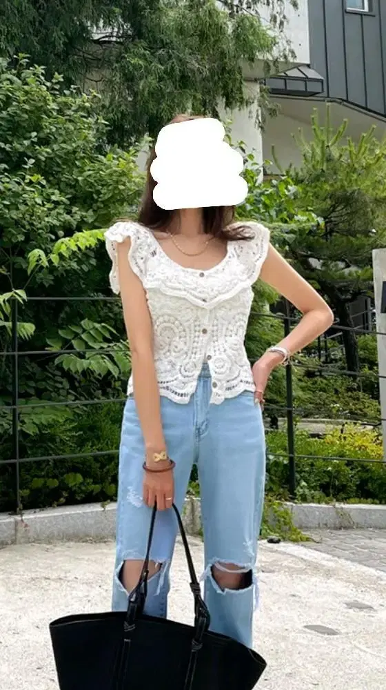 Lace knitted blouse