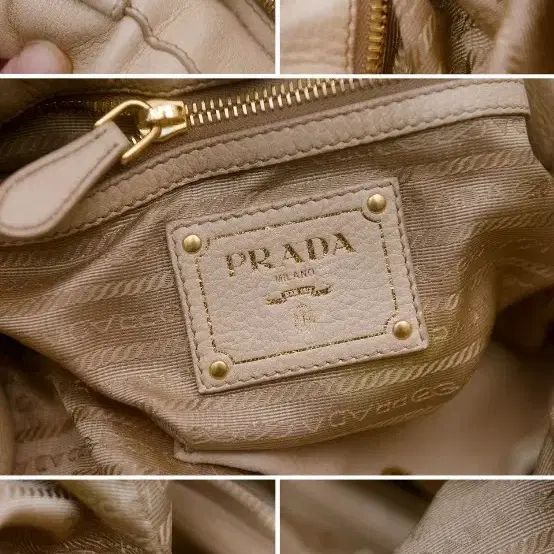 프라다 (PRADA) 체르보 디어스킨 카프레더 벨티드 호보백