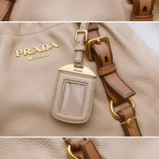 프라다 (PRADA) 체르보 디어스킨 카프레더 벨티드 호보백