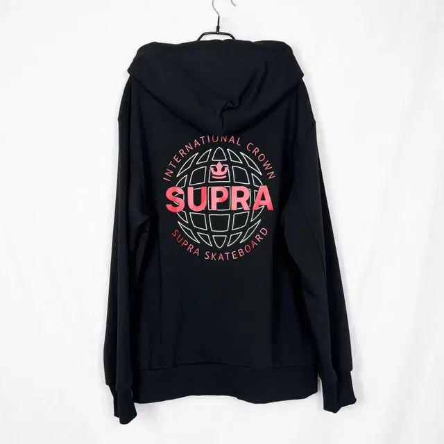 SUPRA 수프라/22년 오버핏 검정 후드티 남L 100/라덴