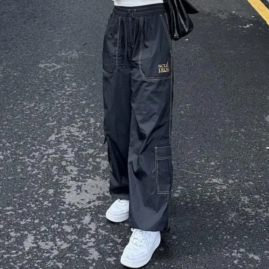 스컬프터 Contrast Stitch Carpenter Pants Tea