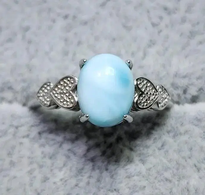 Natural gemstone Larimar ring vahn silver ring gemstone ring size adjustable