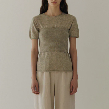 모이아 Wholegarment Half Knit - Sage Green