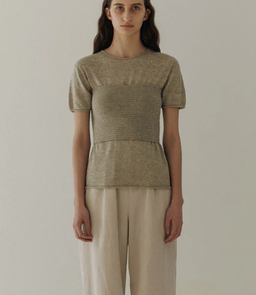 모이아 Wholegarment Half Knit - Sage Green