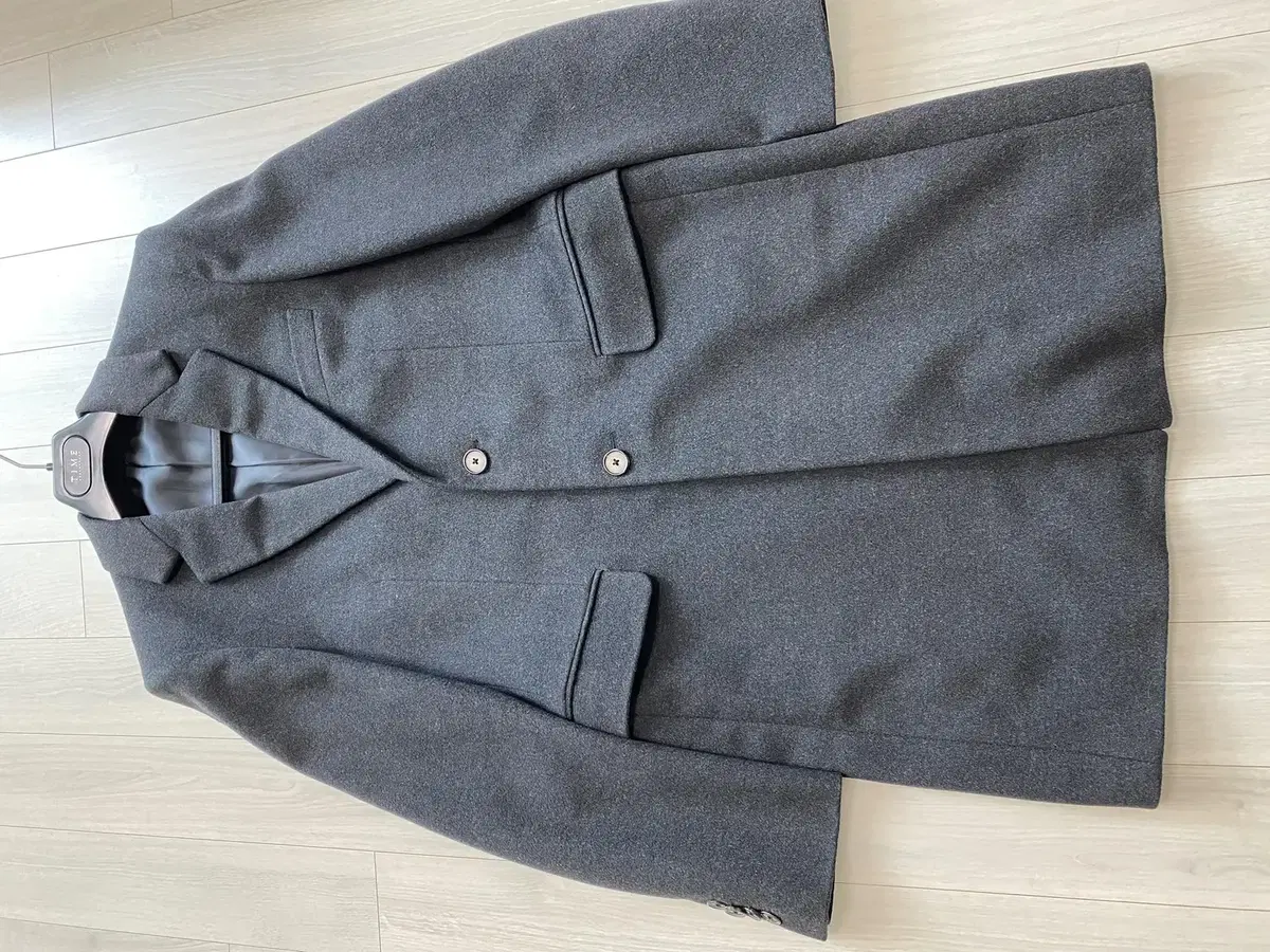 Time Homme Wool Cashmere Charcoal Sink Coat Sells size 100