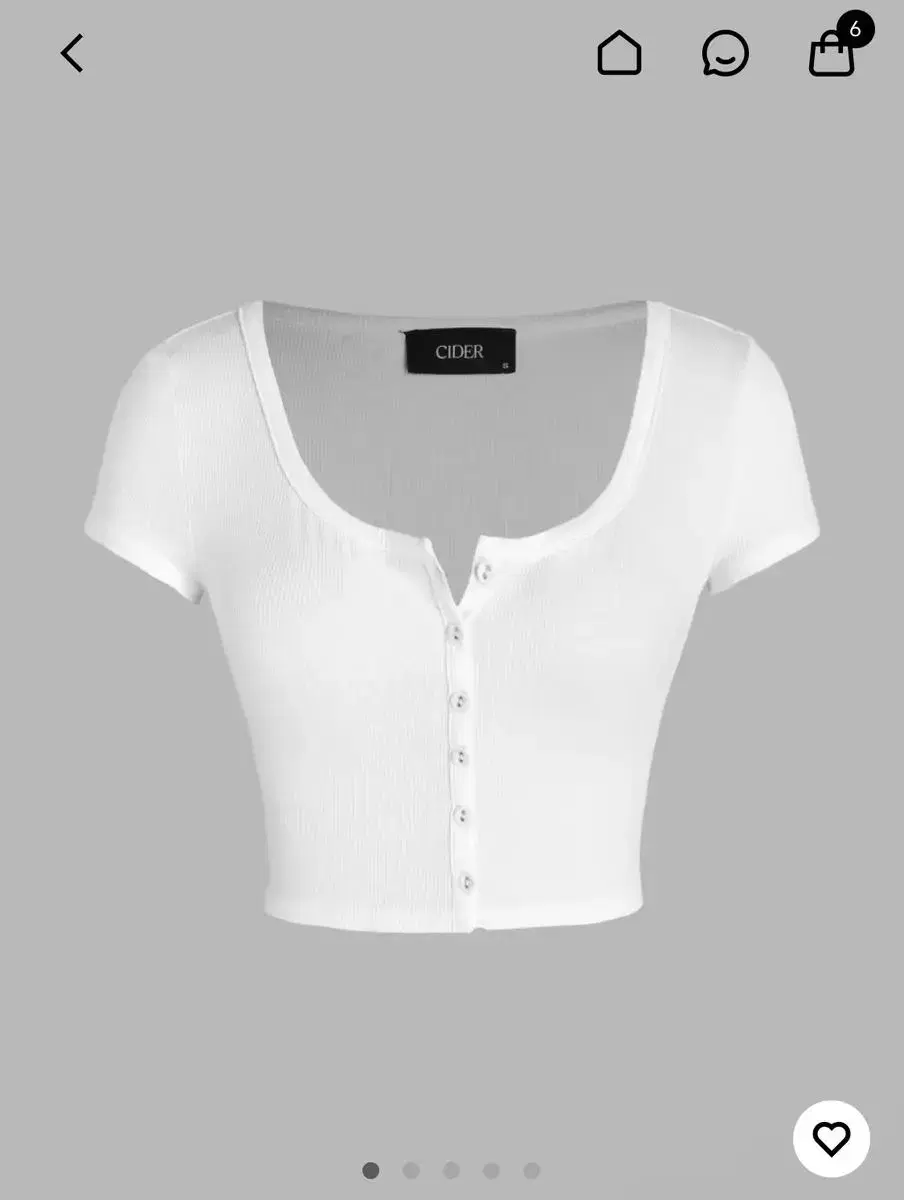 ShopCaida Solid Square Neck Button-Up Crop Top (XS)