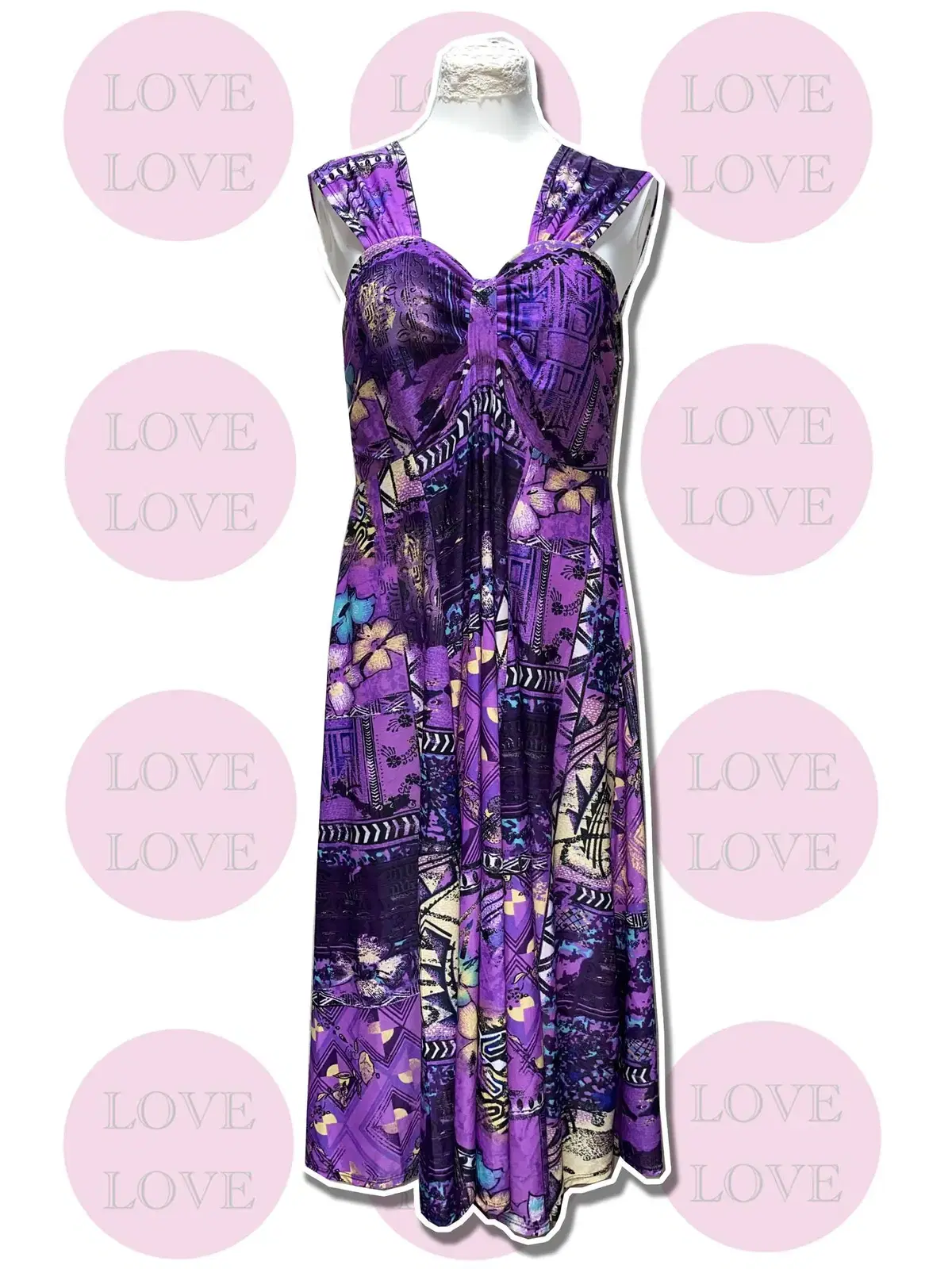 (JPN) Layon Purple Pattern Sleeveless Siwon yeoreum ONEPIECE