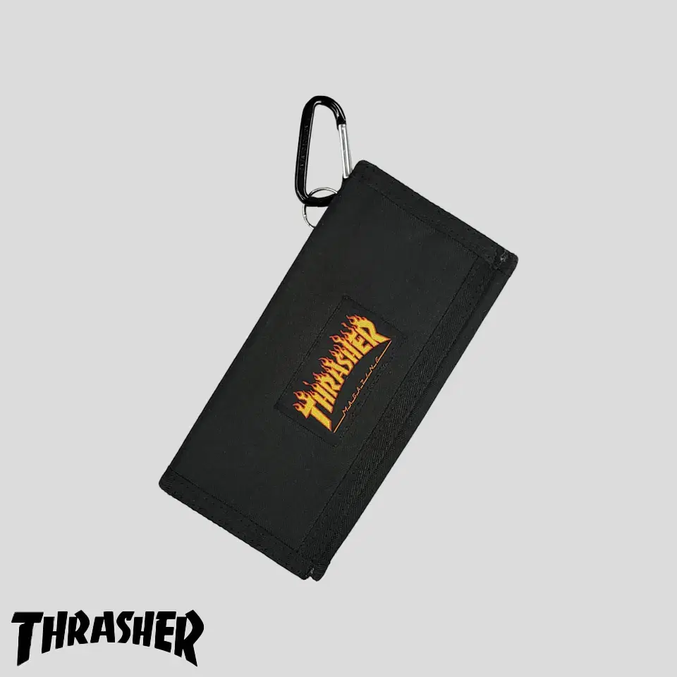 Thrasher Black Flame Patchwork Old School Street Carabiner 2-Stage Folding Wall