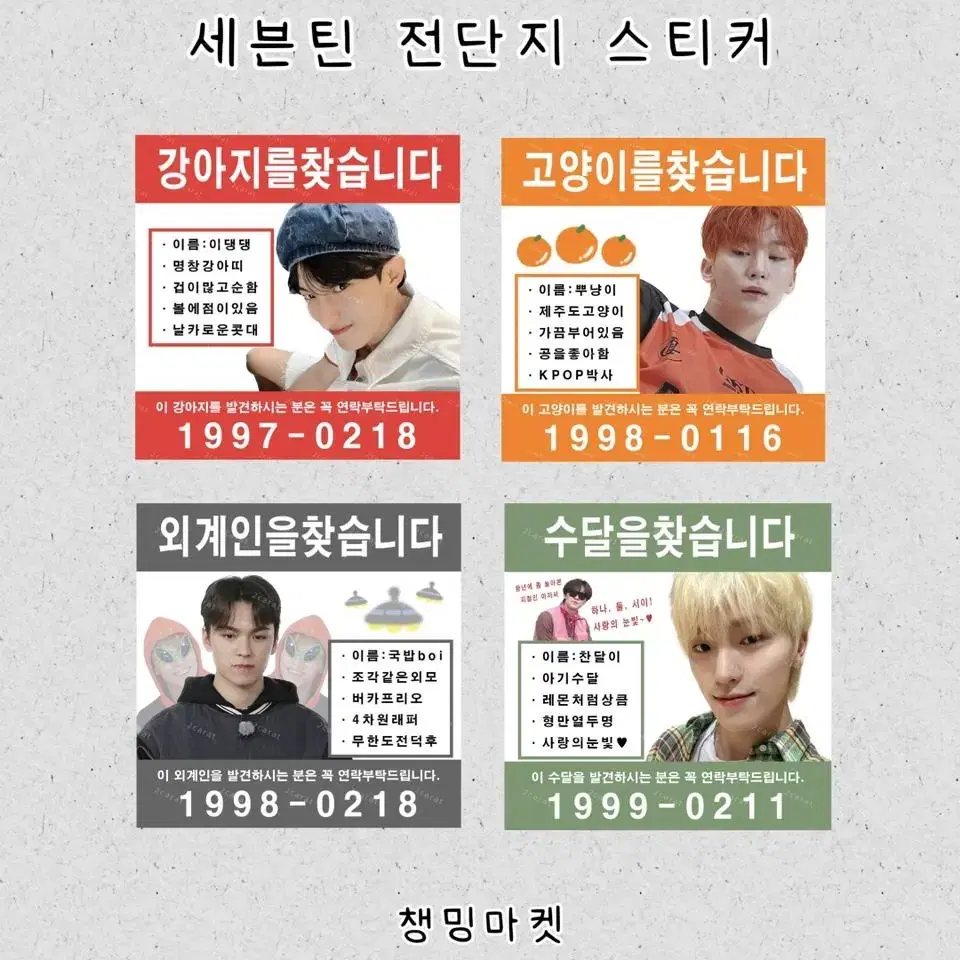 세븐틴 비공굿 전단지 스티커