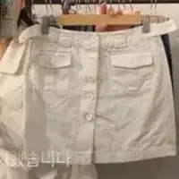 화이트 빈티지 카고스커트