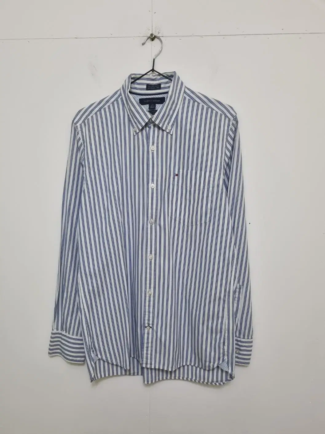 Tommy Hilfiger Custom Fit Striped Long Sleeve Shirt/Unisex S/P(95)