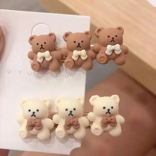 미니 젤리곰 머리핀