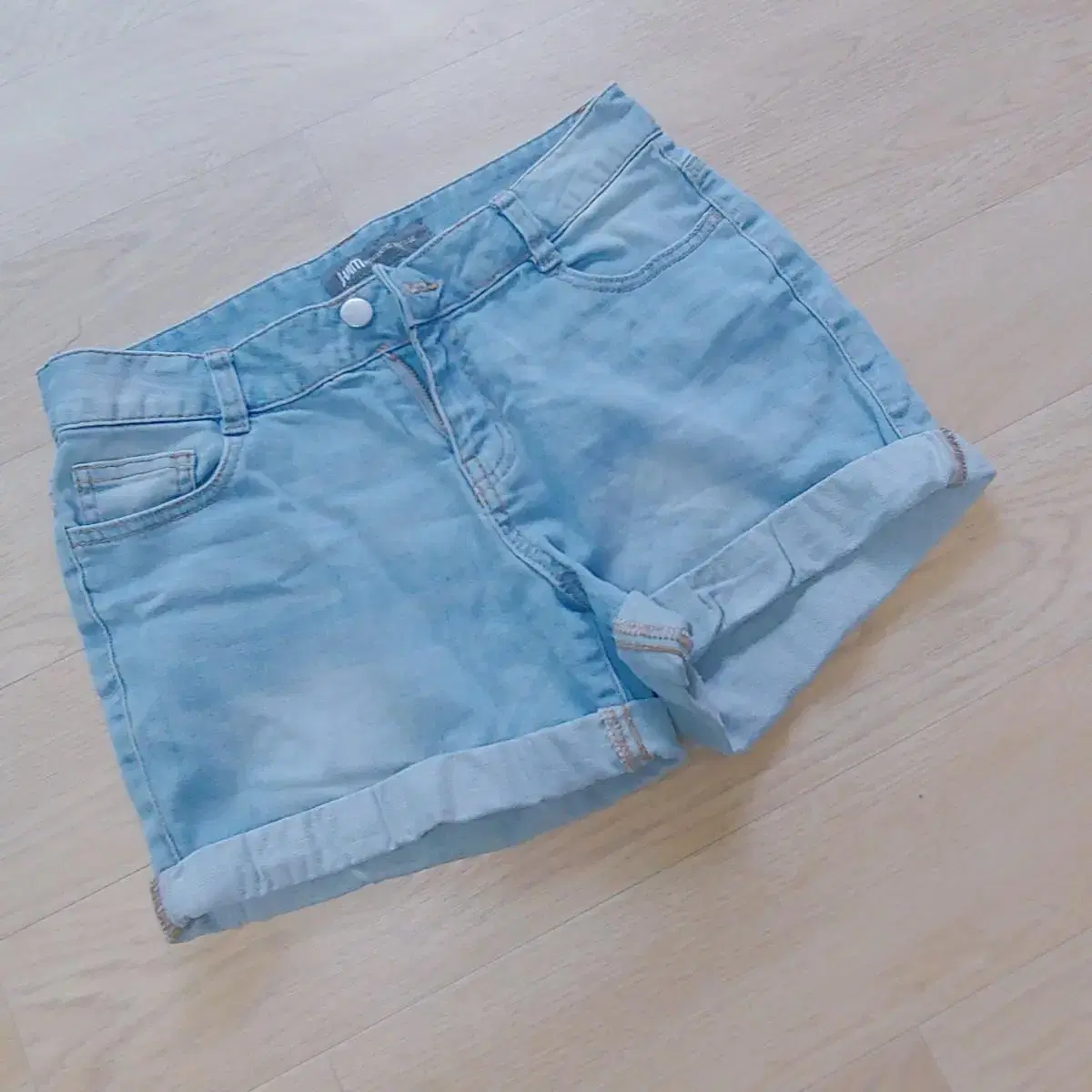 blue denim shorts