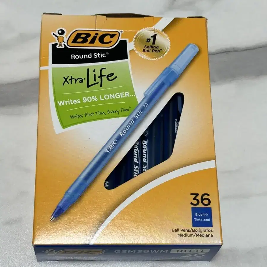 bic 빅 라운드스틱 엑스트라라이프 블루 36개입