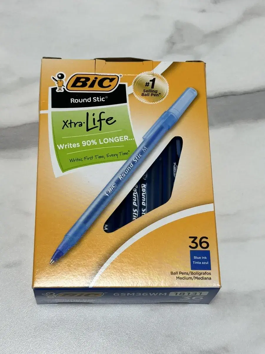 bic 빅 라운드스틱 엑스트라라이프 블루 36개입