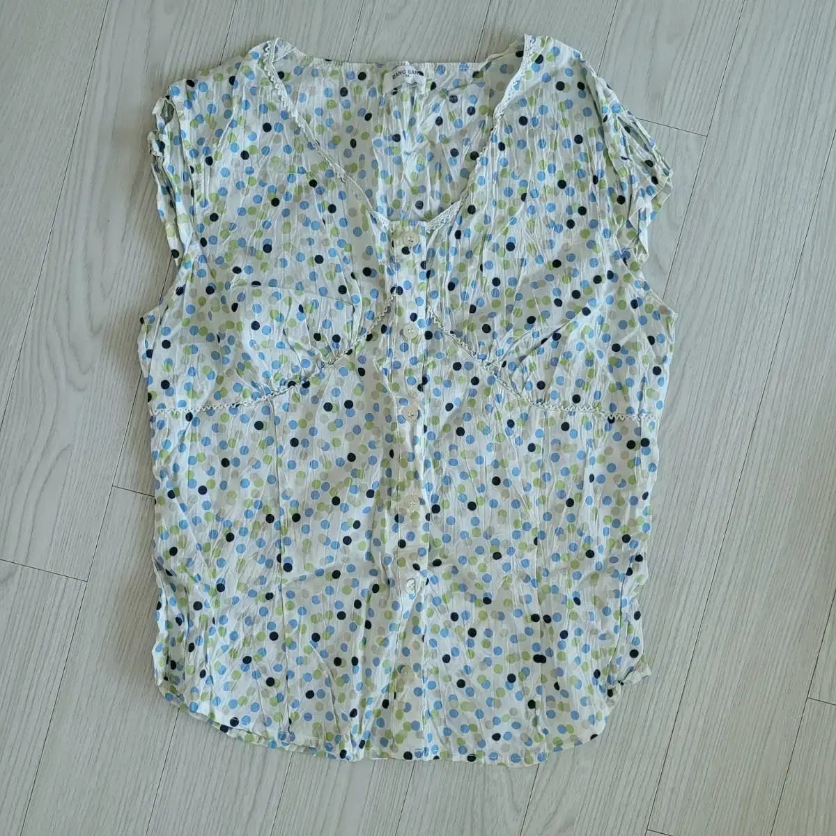 (Unworn) Green Mix Dot Blouse