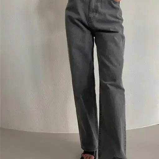 쓰리타임즈 Wide gray denim 데님 팬츠 S