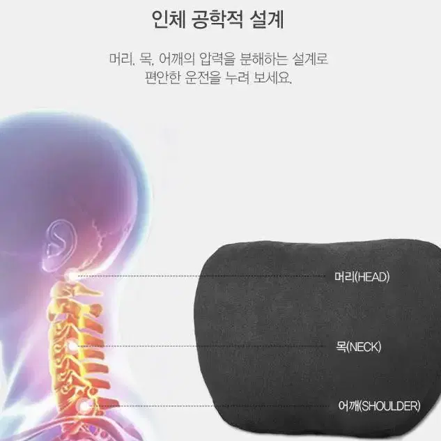 차량용 소프트 목쿠션 목베개 헤드쿠션