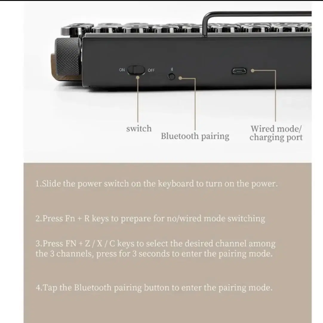 레트로 블루투스 키보드 .Retro Bluetooth keyboard