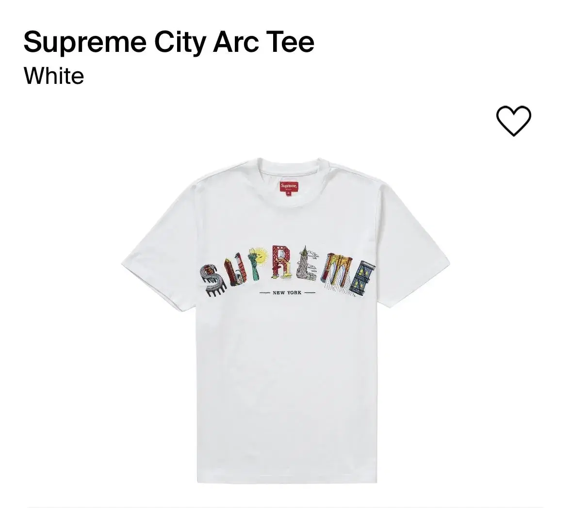 (XL)Supreme Tee City Arc Tee White