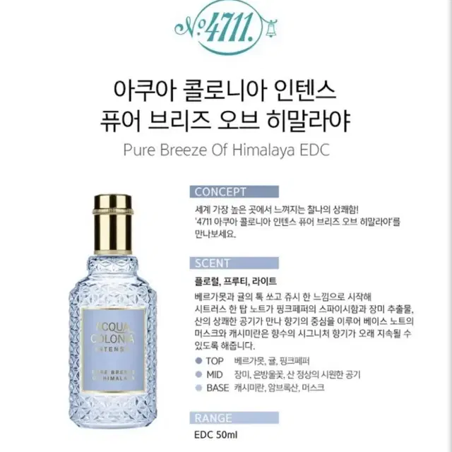 4711 향수 아쿠아 콜로니아 히말라야 50ml