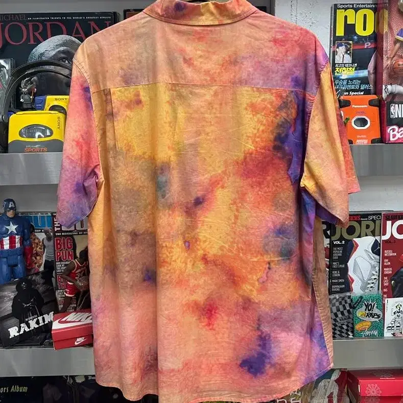 stussy tie dye orange shirt